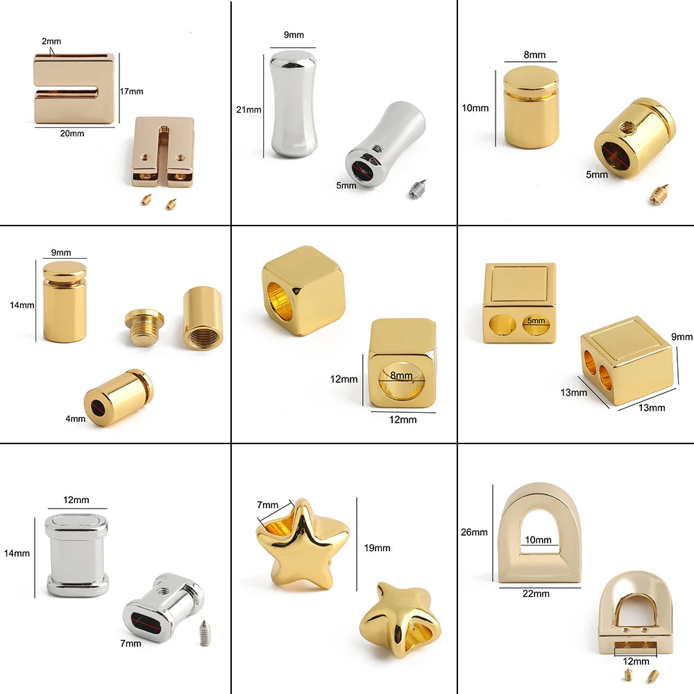 10/50/100PCS Belt Buckles in Bulk Metal Strap Connector For Leather Cord End Caps with Loop Bag Hoodie DIY Bracelet Accessories
