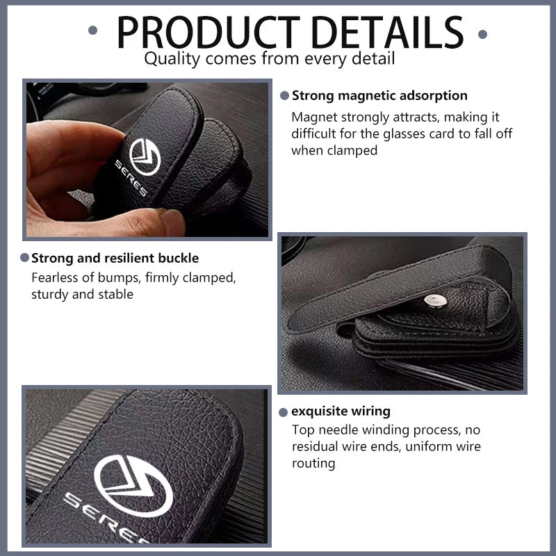 For Seres Car Multifunction Sun Visor Eyeglasses Holder Ticket Clip Interior Accessories M5 M7 M6 M8 M9 2023 2024 2025