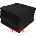 Microfiber Cleaning Towel Thicken Soft Drying Cloth Car Body Washing Towels Double Layer Clean Rags Super Absorbent Black 1PCS