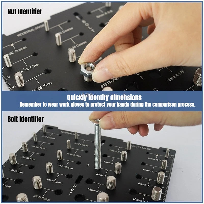 JUSTINLAU 1PC Aluminum Alloy Thread Gauge Screw Measuring Gauge Sub Gauge Screw Nut Bolt Thread Inspector Manual Measuring Tools