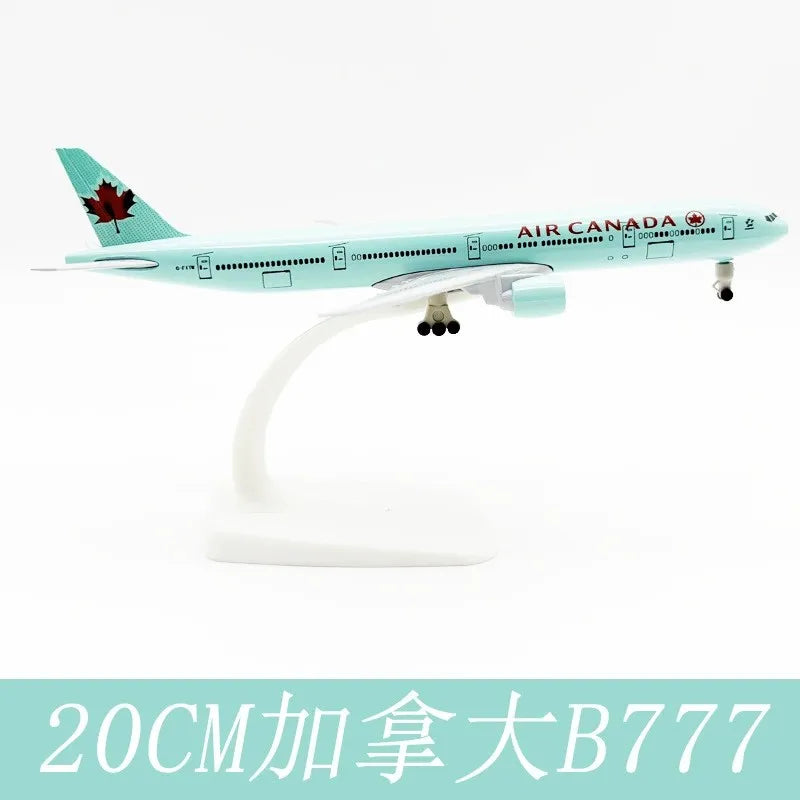 Toys Diecast Alloy 20cm Airplane B777 Series Airways Plane Model With Base Adult/Children Enthusiast Gift Ornament
