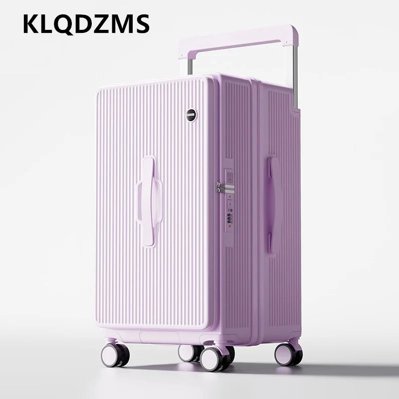 KLQDZMS Rolling Luggage Oversized Capacity Trolley Case ABS+PC Boarding Box 20"24"26"28"30"32 Inch Women's Travel Suitcase