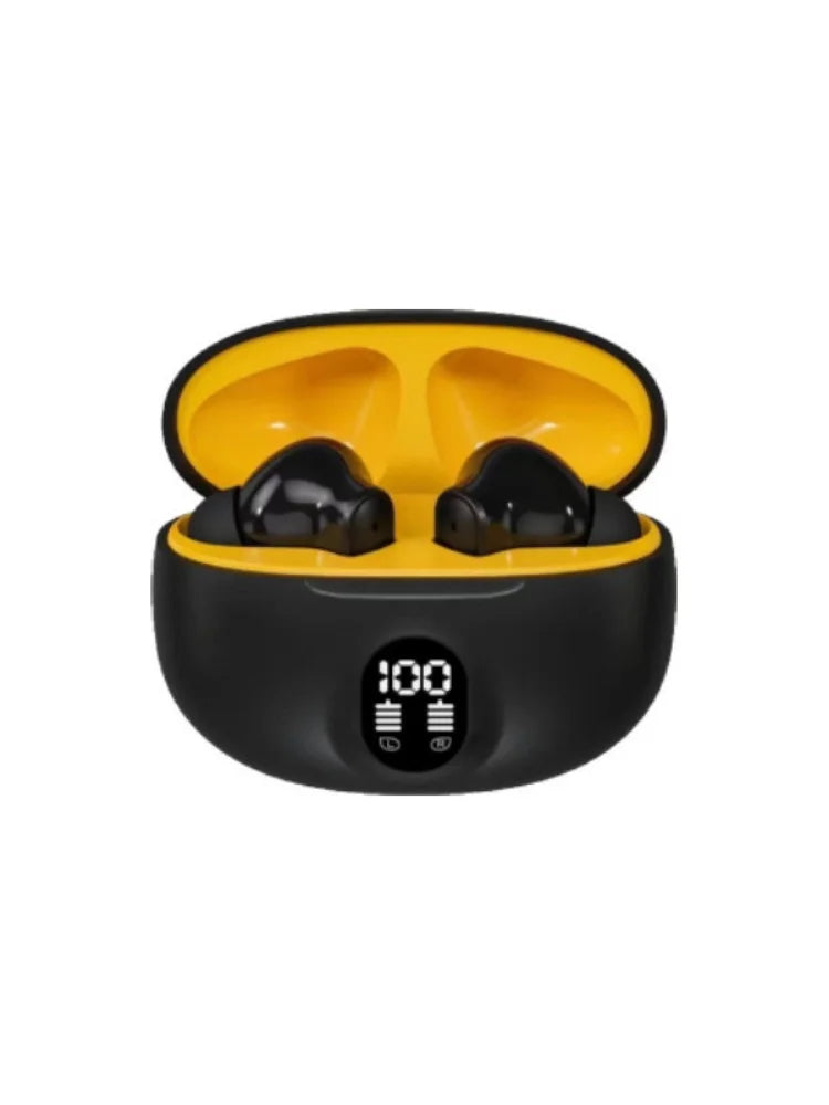 Cloud-Touch Smooth Oval Bluetooth Earphones Minimalist Front Digital Screen Portable Wireless Audio Earbuds for Sports