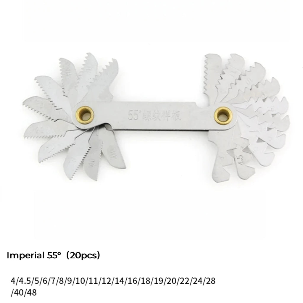 55/60 Degree Thread Plug Gauge Metric Imperial Gear Tooth Screw Pitch Gauges Carbon Steel Measuring Tool Tap Thread Measurement
