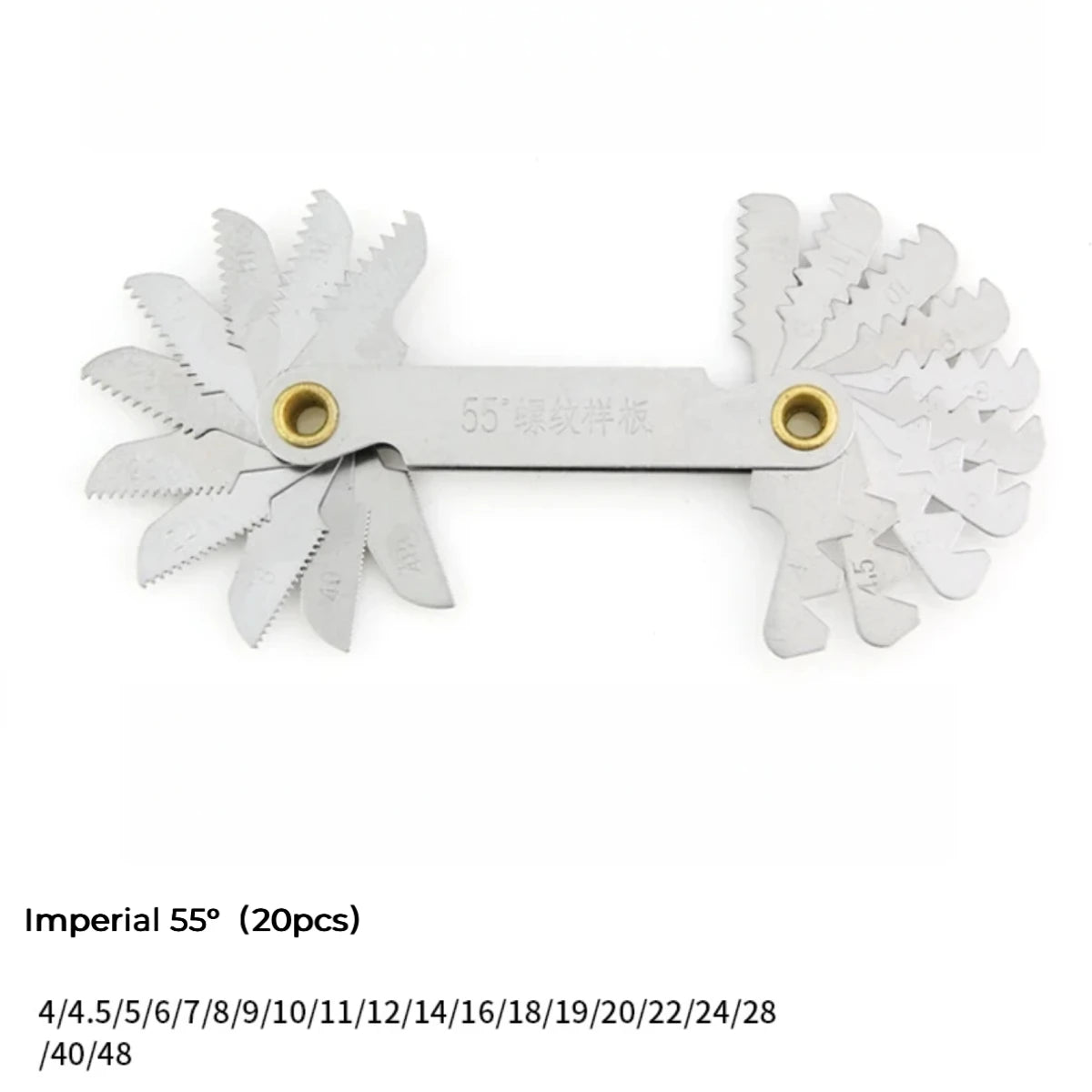55/60 Degree Thread Plug Gauge Metric Imperial Gear Tooth Screw Pitch Gauges Carbon Steel Measuring Tool Tap Thread Measurement