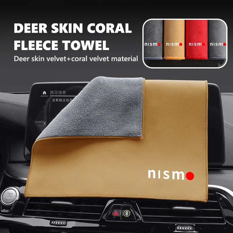 For Nissan Car Washing Towel Cleaning Cloth Quick Drying Windows Wiping Rags Nismo Almera Juke Qashqai Tiida X Note Teana 350Z