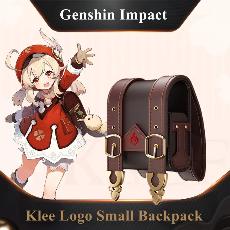 Cartoon Anime Game Genshin Impact Klee Backpack Earphone Case, Suitable for Wireless Earphone Storage, Can Be Hung on a Bag, Features Flame and Four-Leaf Clover Pattern Logo Decoration, Perfect Reproduction - Perfect for All