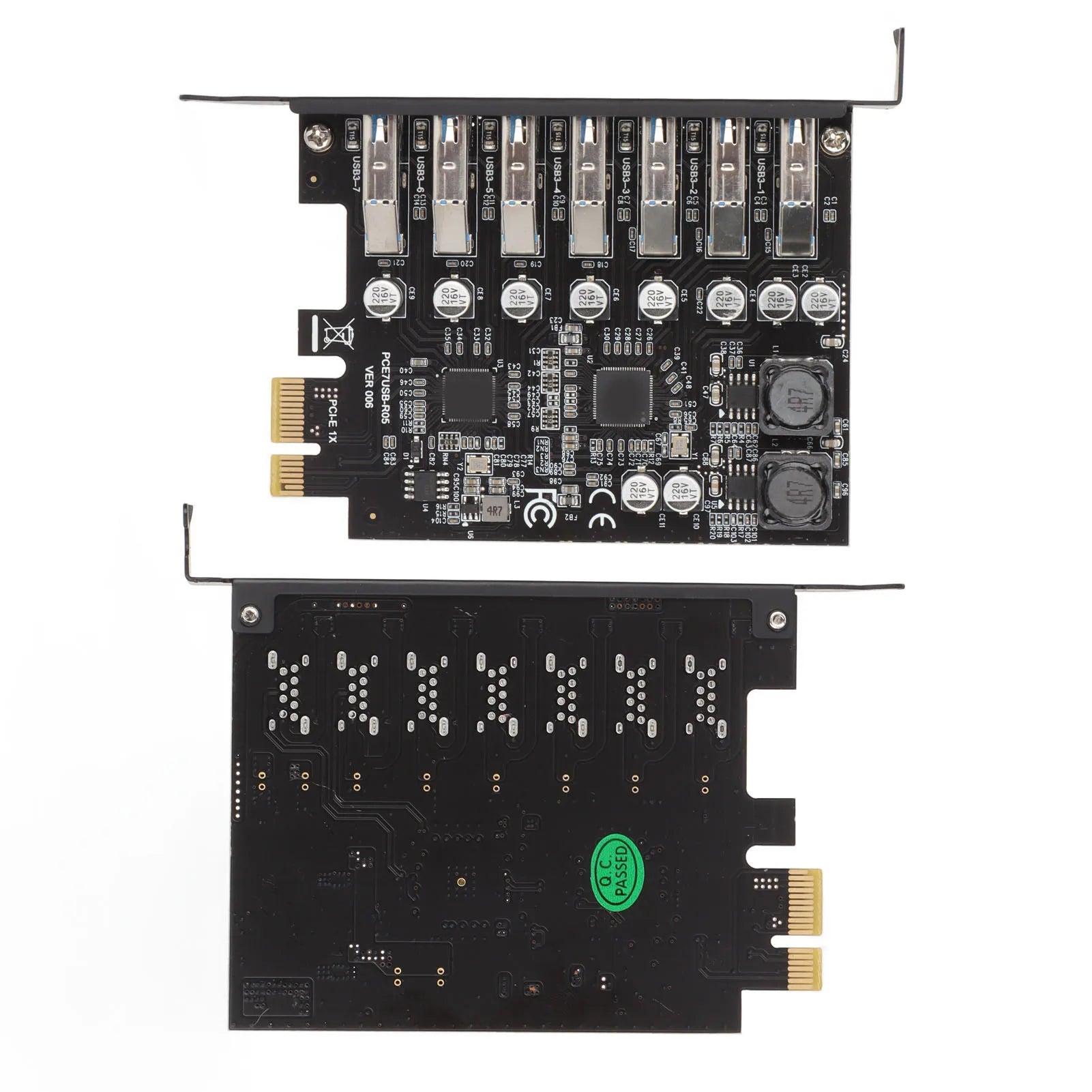 7 Port PCIE Expansion Card 7 Ports USB 3.2 GEN1 5Gbps High Speed Transmission Stable Power USB 3.2 GEN1 Front Expansion Card