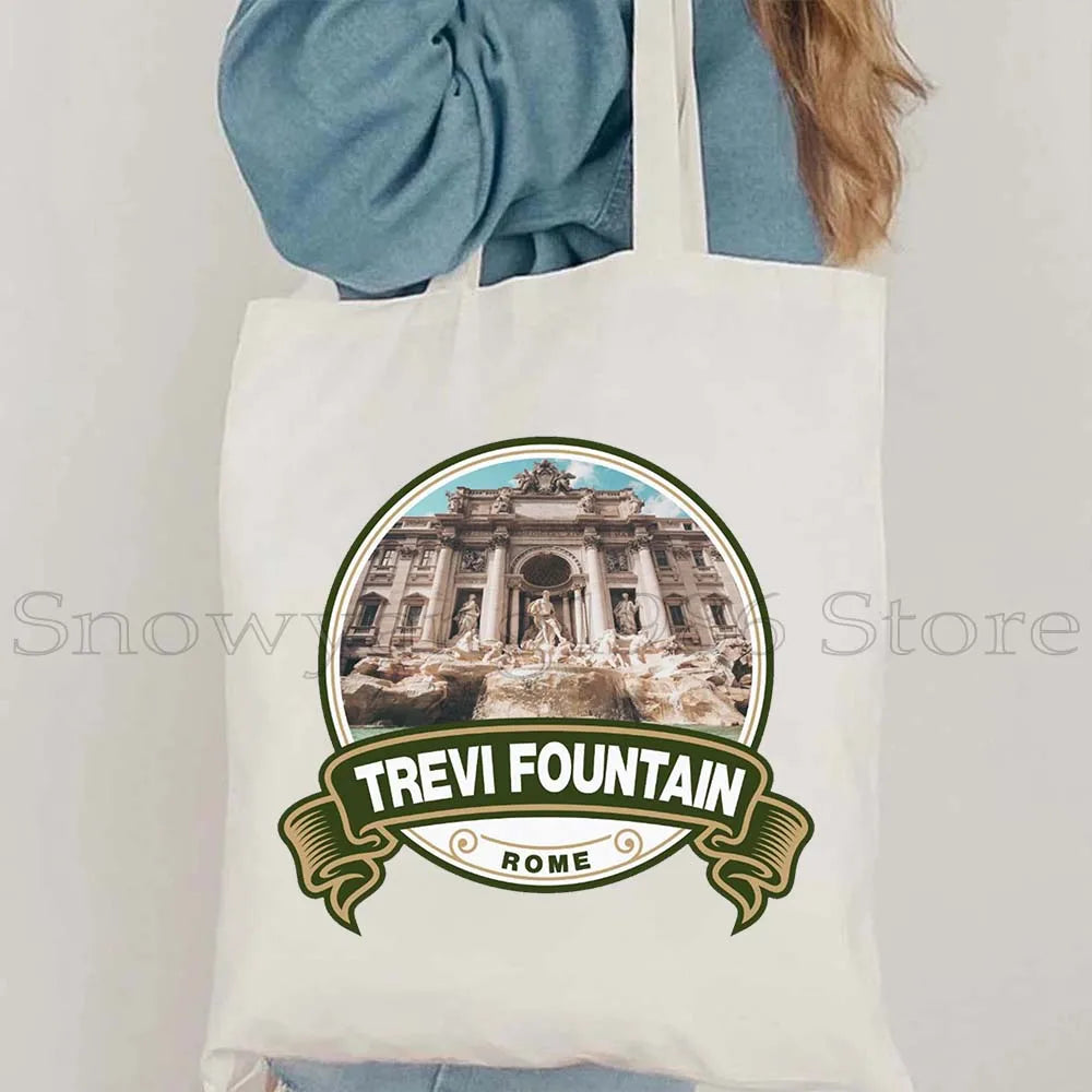 Funny Ciao Bella Saying Italy Flag Rome Colosseum Firenze Florence Panorama Italian Canvas Tote Bag Shopper Girl Casual Handbag