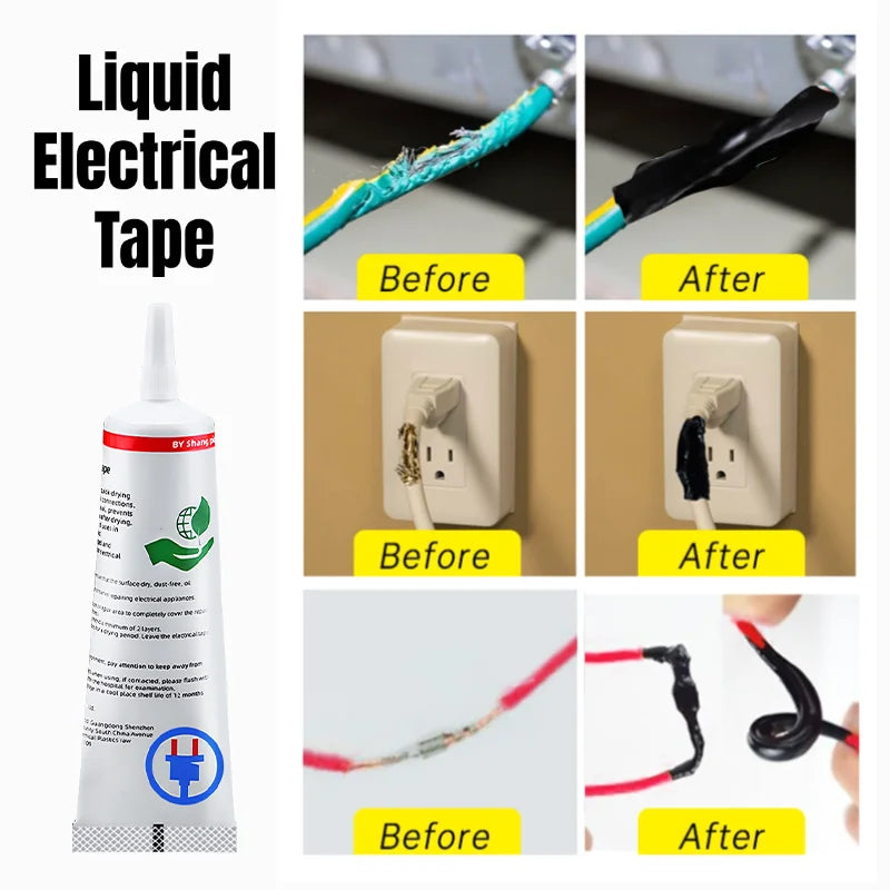 Waterproof Liquid Electrical Tape Flexible Wire Repair Sealant Insulation Adhesive for Cable DIY Craft Waterproof Coating