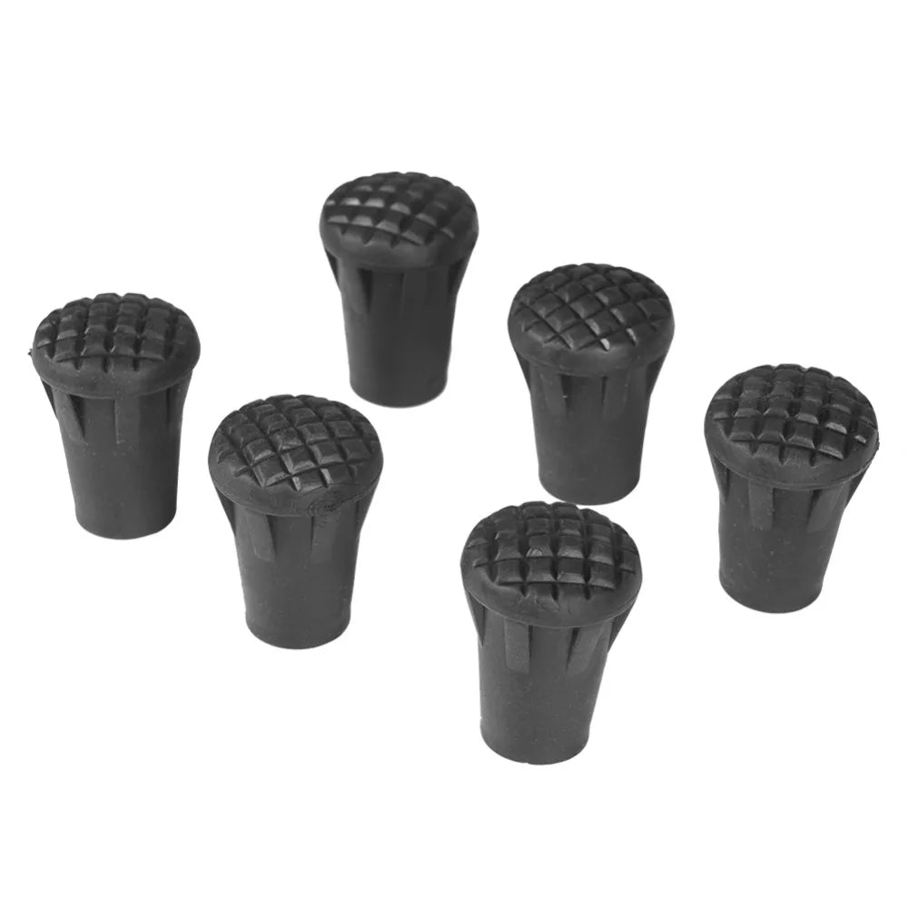 6pcs/set Outdoor Hiking Walking Sticks Tips Protectors Hiking Pole Replacement Tips  Pole Tip Protectors