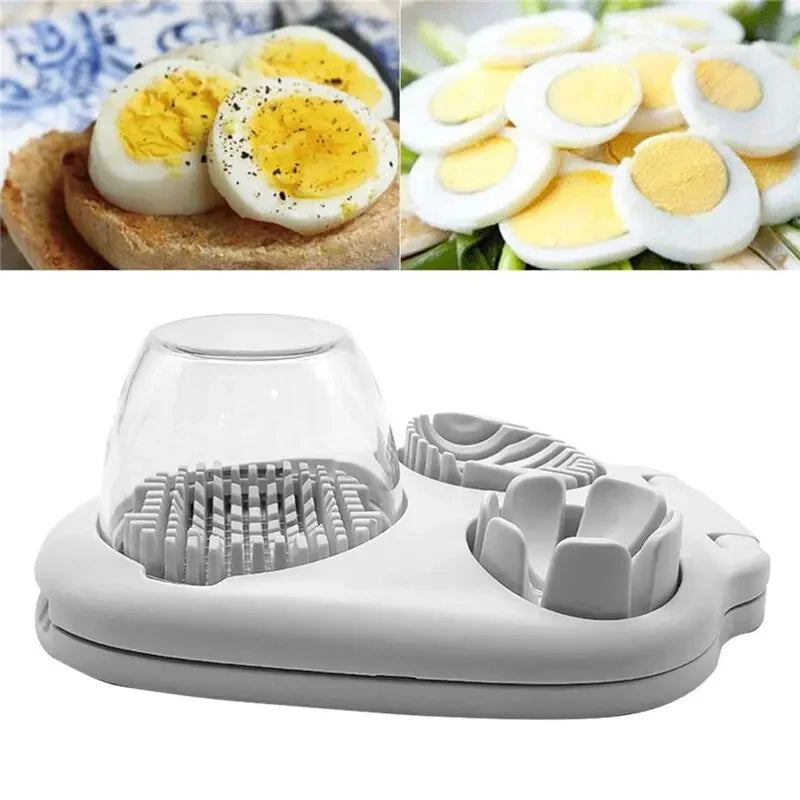 3in1 Creative Egg Slicer Hard Boiled Eggs Slicers Kitchen Food Slicers Fruit Vegetable Manual Slicers Household Kitchen Supplies