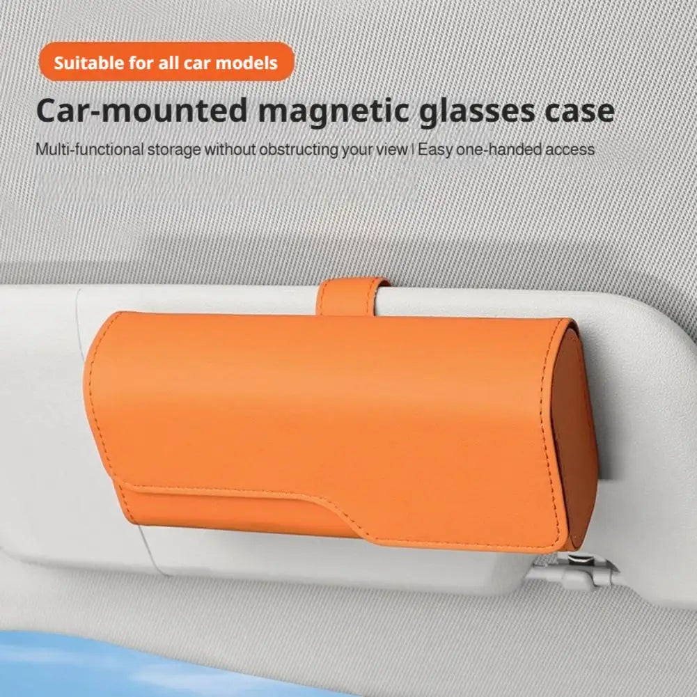 Sunglasses Holder for Car Sun Visor, Auto Eyeglasses Protective Storage Case, Vehicle Visor Organizer Box With Magnetic Closure