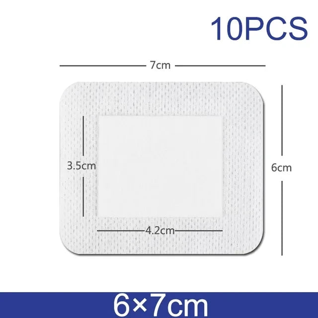10pcs Waterproof Breathable Sterile Dressing Plaster Wound Hemostasis Sticker Cushion Adhesive First Aid Bandage Emergency Kit