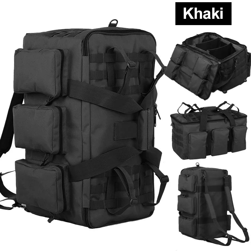55L Luggage Duffel Bag Camping Backpack Tactical Large Bags Men's Hiking Travel Mountaineering Trip Utility Gym Weekend Duffle