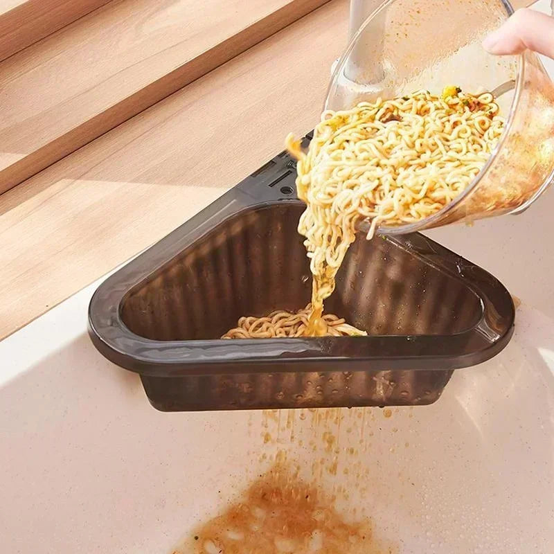 Kitchen Sink Drain Basket Stainless Steel Triangle Food Vegetables Peel Egg Filter Storage Organizer Kitchen Shelf Rack Drainier