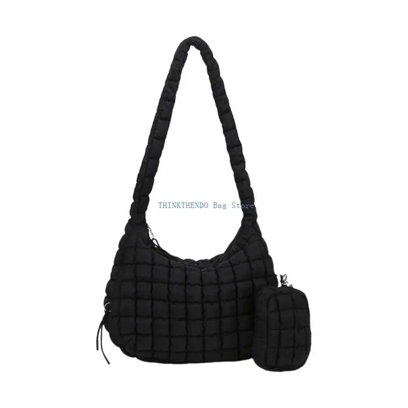 340D Quilted Puffer Bag Set for Women Lightweight Spacious Crossbody Satchel Purse