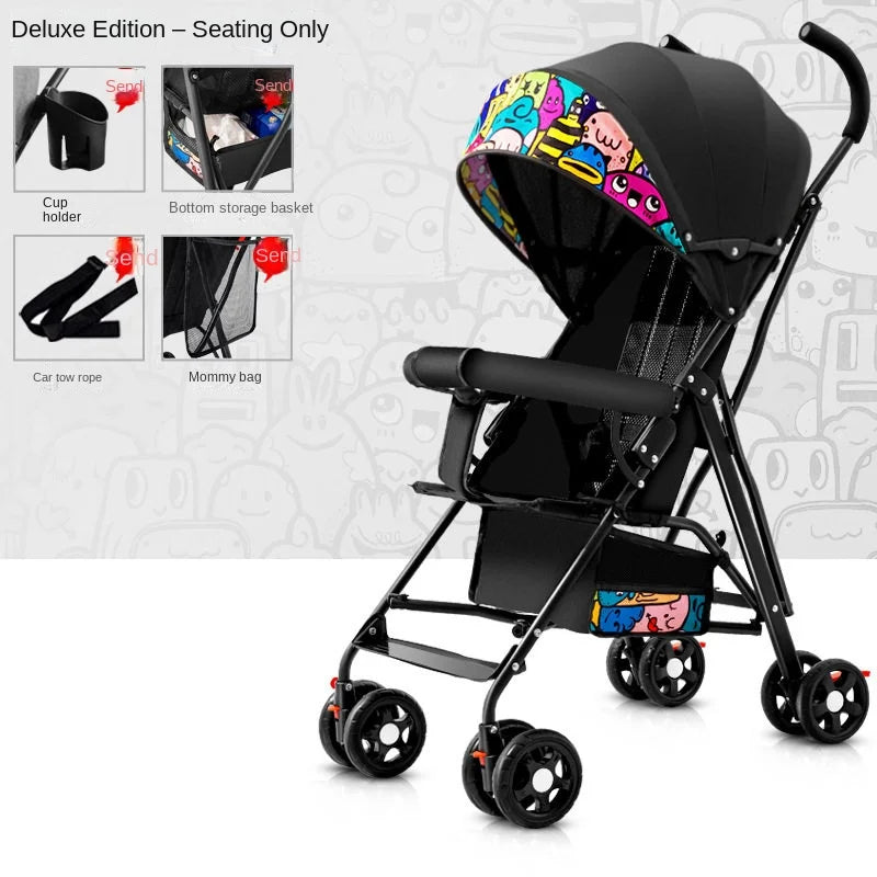 Baby Buggy Can Sit or Lie Down Lightweight Folding Locket Umbrella Car Baby 0 to 3 Years Old Child Stroller