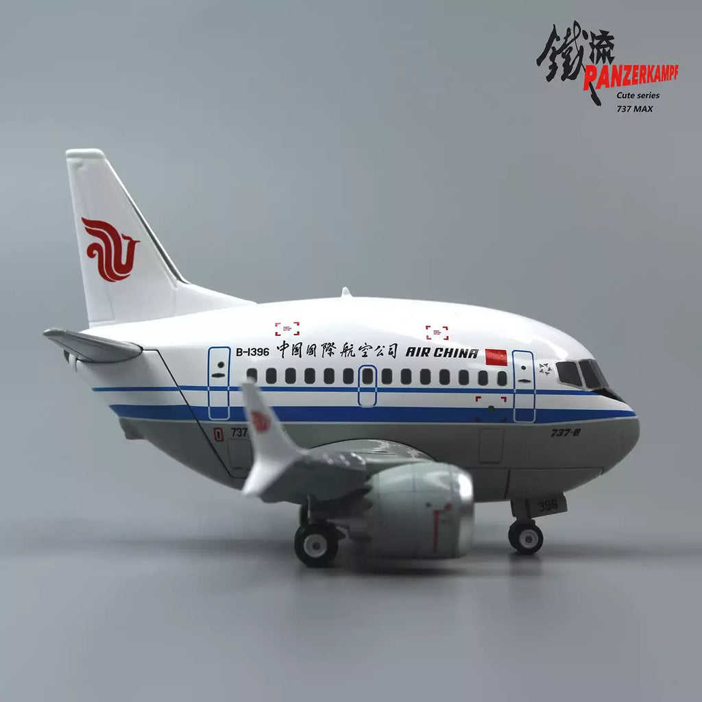 Iron Flow Cartoon Q-Version Airbus A320 NEO 737MAX Aircraft Model Factory Painted Egg Machine Alloy Aircraft Model Holiday Gift