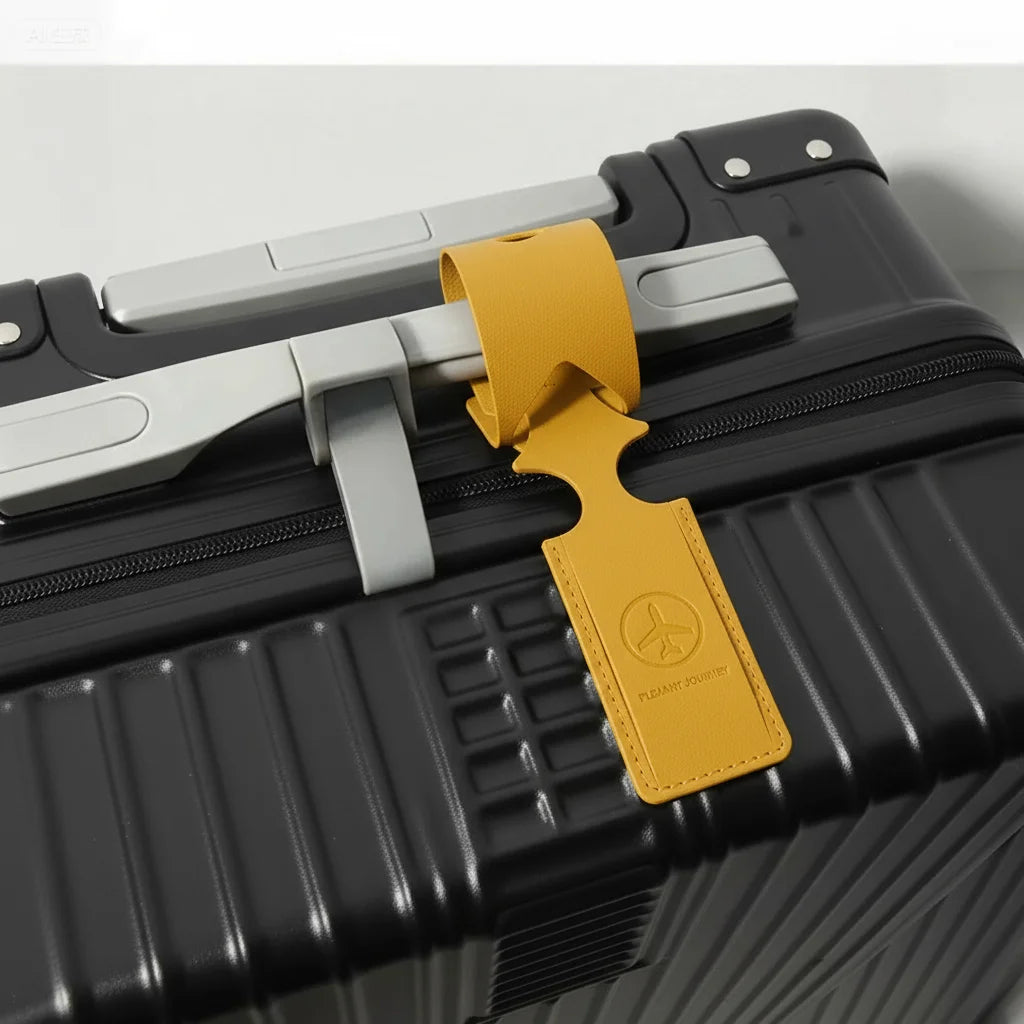 Long-Strap Durable PU Luggage Tag for Air Travel – Quick Baggage Identification, Writeable ID Card Slot & Tear-Resistant Design