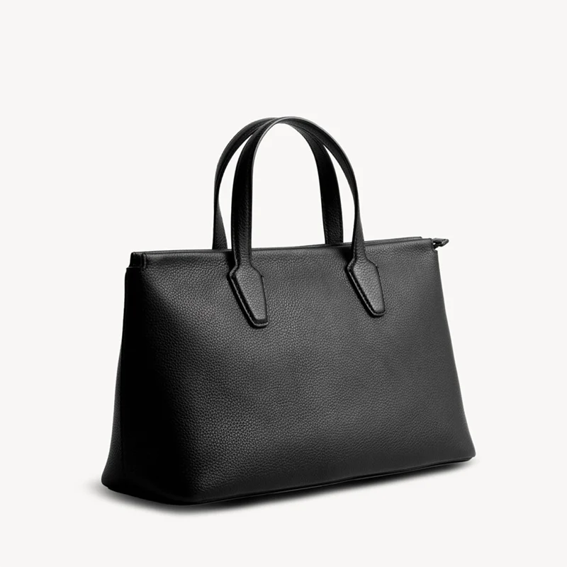 The Row Marcel Luxury Leather Briefcase, Minimalist Handbag with Premium Texture & Elegant High-End Look