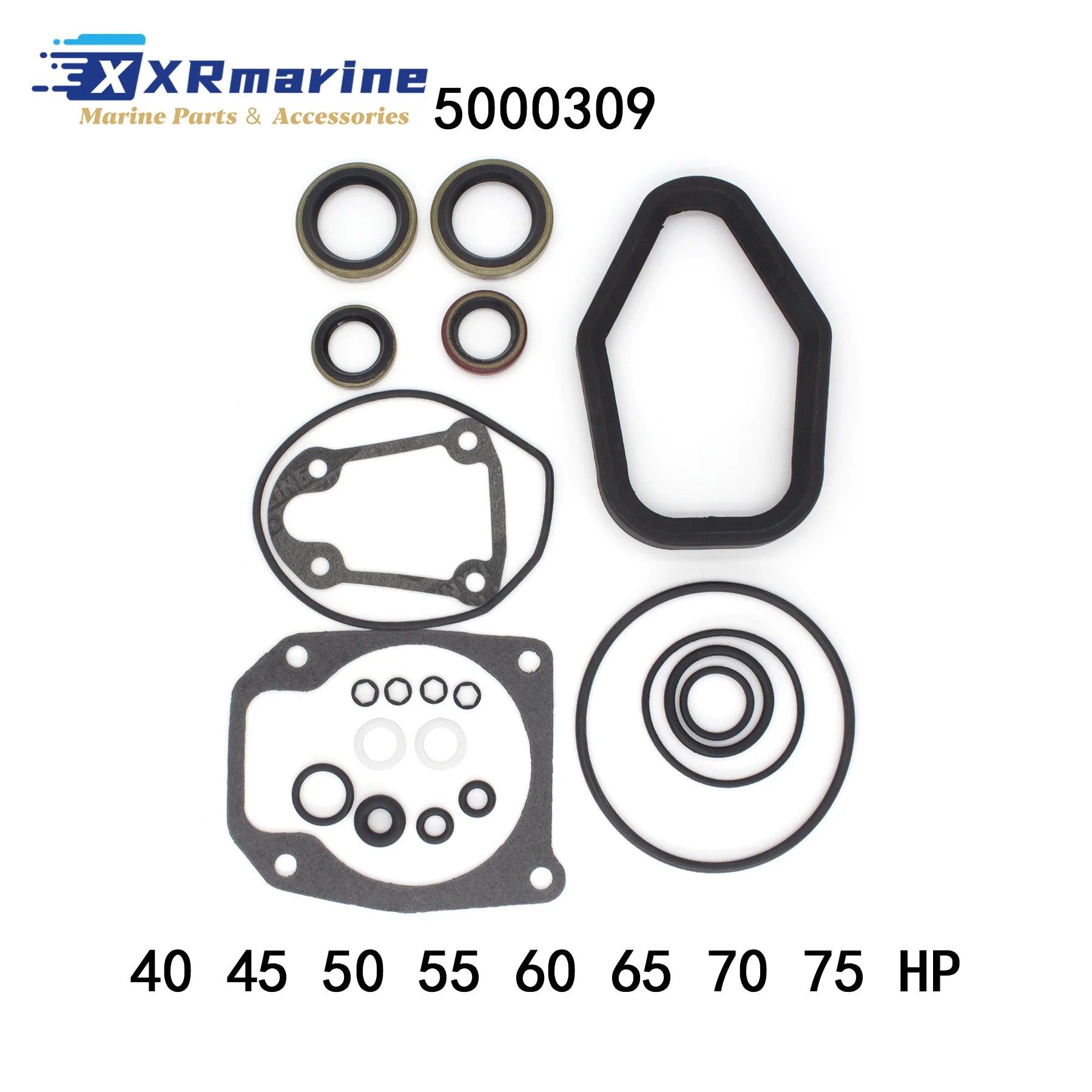 Outboard Lower Unit Seal Kit for Johnson Evinrude 9.9 15 18 20 25 30 35 40 48 50 55 60 65 70 75 HP Engines 396350 5007987