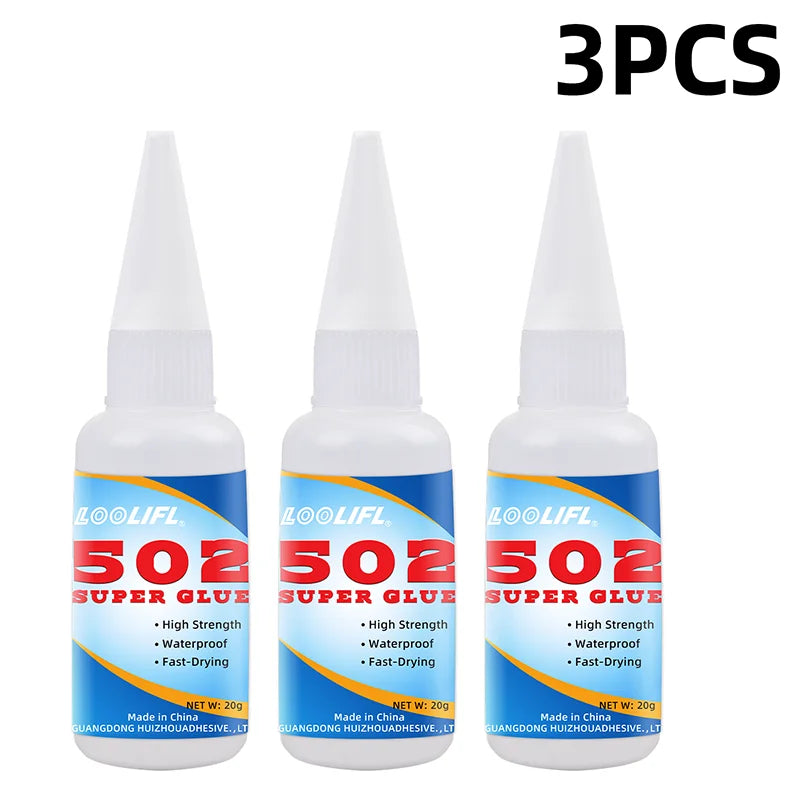 502 Super Glue Strong Adhesive Multi-Purpose Repair Glue for Plastic Metal Rubber Wood Ceramic DIY Craft Household Hand Tools