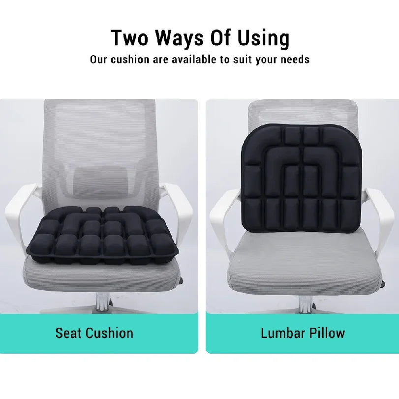 Adjustable Inflatable 3D Pressure Relief Air Cushion Ergonomic Seat Pad For Office Car Wheelchair Long Time Sitting Hip Support