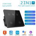 WiFi Smart Switch for Ceiling Fan Light EU Standard Compatible with Alexa/Google Assistant White/Black