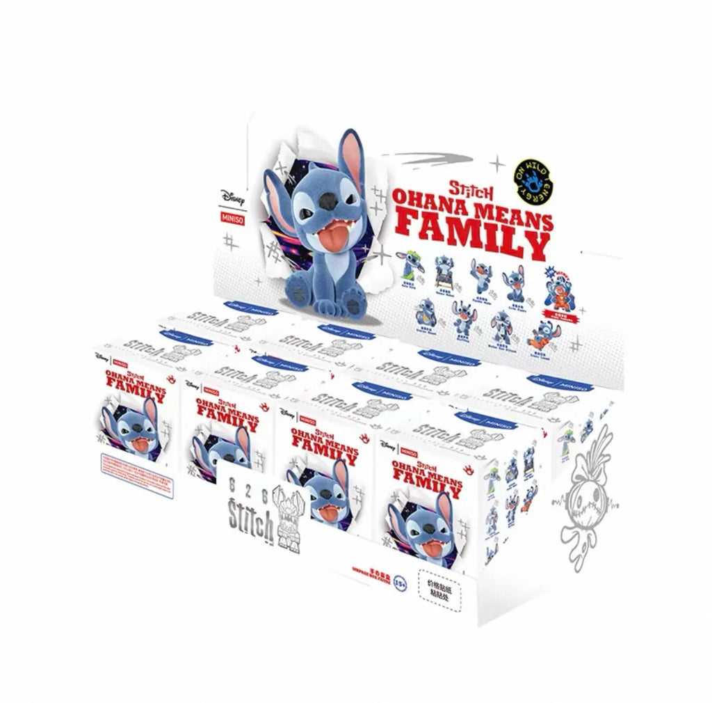 MINISO Stitch Ohana Means Family Series Blind Box Stitch Anime Figures Blindbox Toys Kawaii Desk Decora Model Surprise Box Gifts