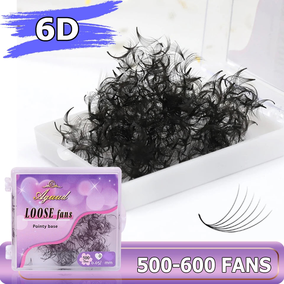 AGUUD Pro Made Fans Eyelash Extension Thin Pointy Base Promade Fans Loose Bulk Premade Fans Loose Russian Volume Lashes Cilio