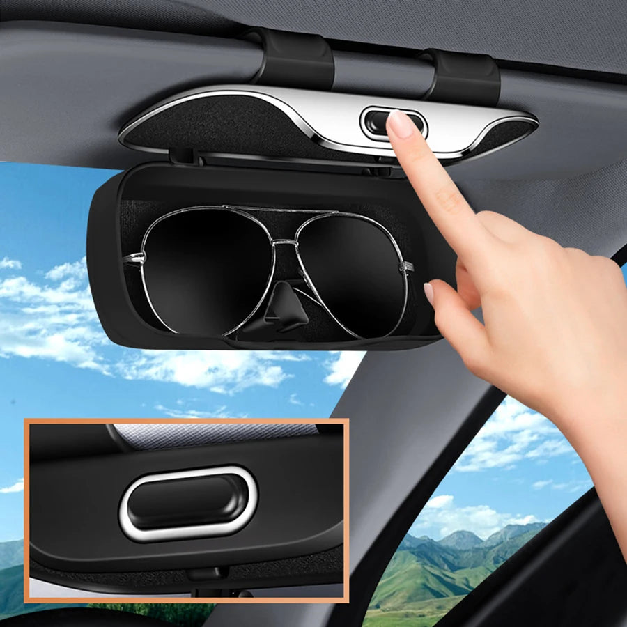 Car Glasses Box Portable Car Sunglasses Holder In The Car Driving Glasses Holder Eyeglass Case Sun Visor Car Lenses Holder