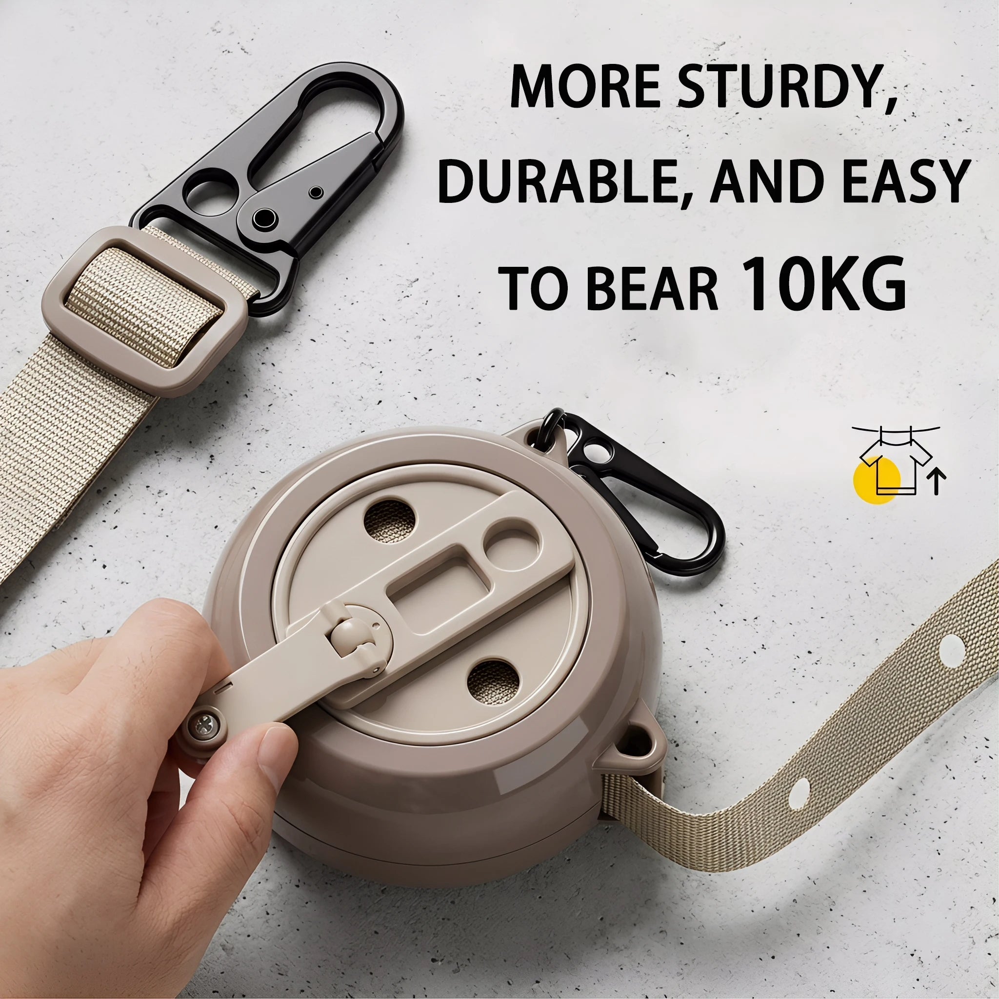 Portable Travel Clothesline 4.1M with 41 Hanging Holes Windproof Anti-Slip No-Drill Laundry Line for Car Hotel Camping Indoor