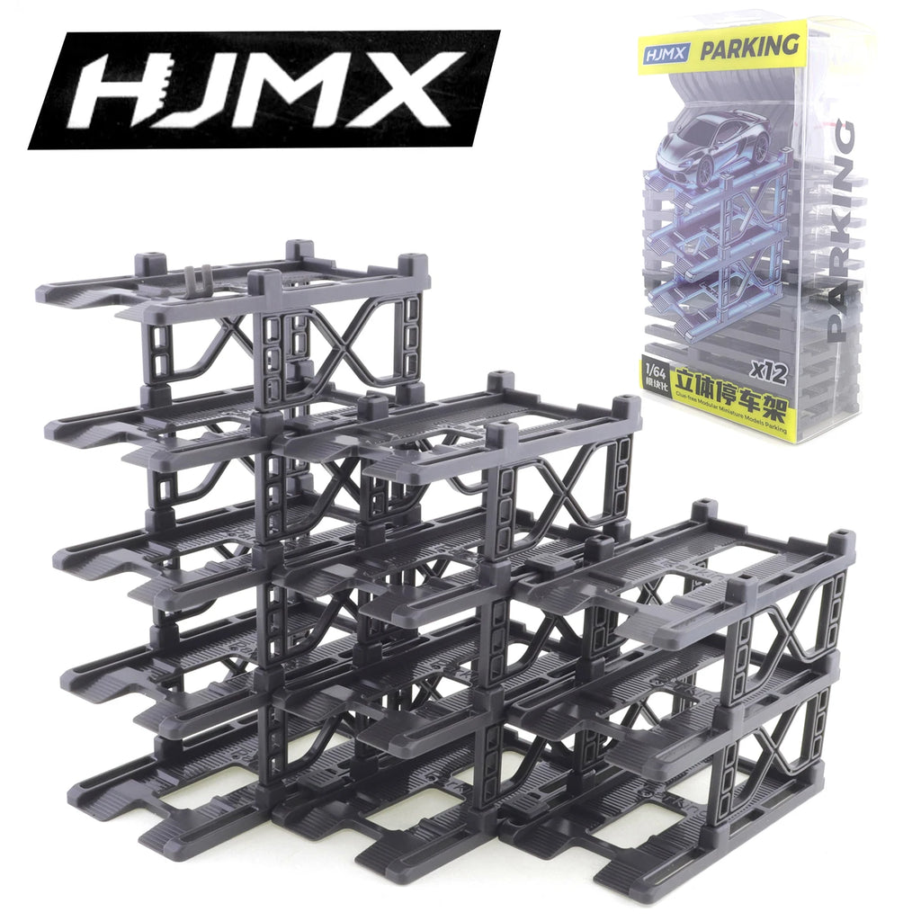 HJMX 1:64 Three-dimensional Assembly Parking Stand 12-layer Assembly Simple Parking Garage Building Model