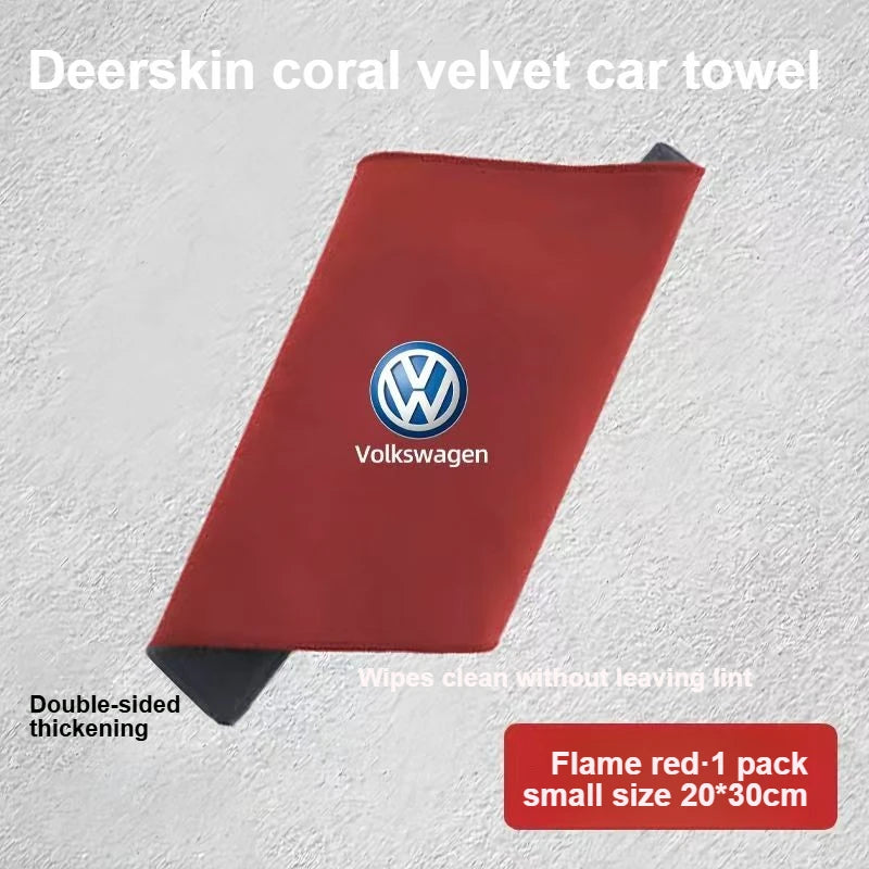 for Volkswagen suede and deerskin towels, car window cleaning cloths, watermarked absorbent car interior towels, car