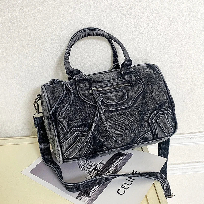 Retro Versatile Advanced Sense Commute Crossbody Bag Denim Fabric Large Capacity 2026 New Fashion Summer Casual Shoulder Bags