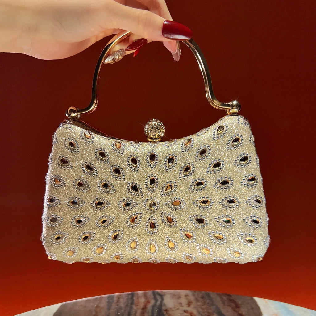 New diamond-encrusted handbag fashionable women's handbag dinner bag exquisite chain messenger women's bag