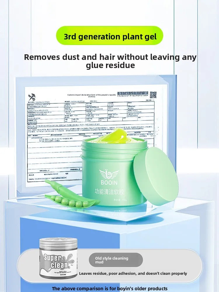 Car Cleaning Gel 150g Dust Removal Tool Hair Cleaner for Keyboard Computer Magic Slime Mud for Air Vent Safe Plant Ingredients
