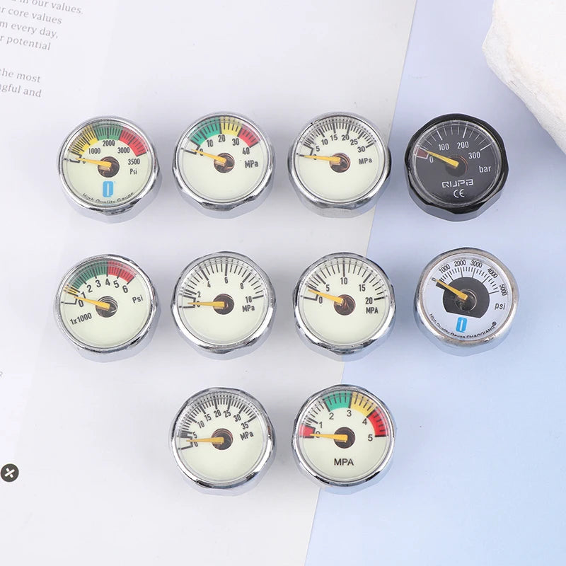 M10 M8 Air Mini Micro Pressure Gauge Manometer Thread 5MPA 10MPA 20MPA 30MPA 35MPA 40MPA 300BAR 3500PSI 5000PSI 6000PSI