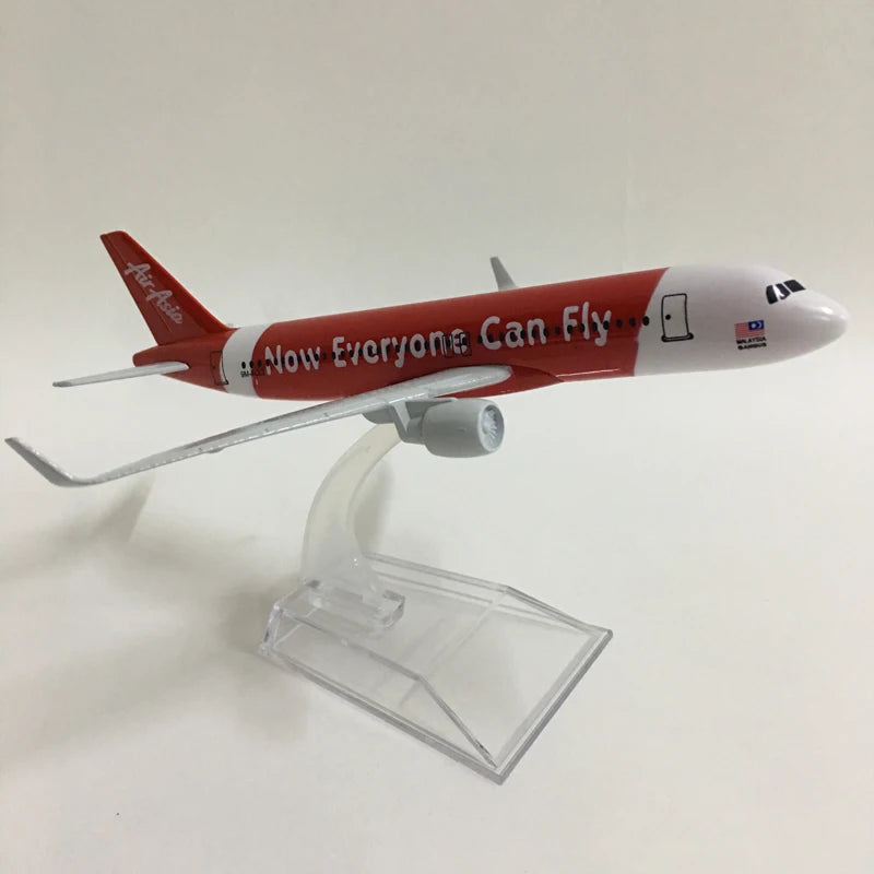 JASON TUTU 16cm Air Asia Plane Airplane Model Aircraft Model Diecast Metal 1/400 Scale Planes