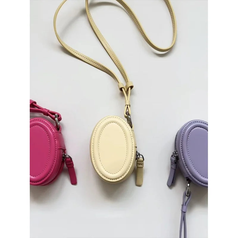 Round box jewelry bag, niche design, versatile crossbody baginsNeck-hanging decorative waist bag, lipstick key bag, earphone bag