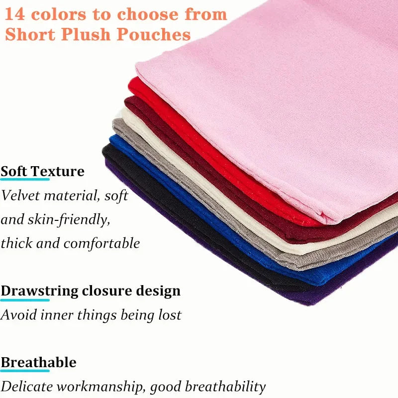 10Pcs/set Short Plush Dice Bag  Drawstring Bags For Tarots Card Jewelry Board Games RPG Game Dice High-grade Flannel Packet