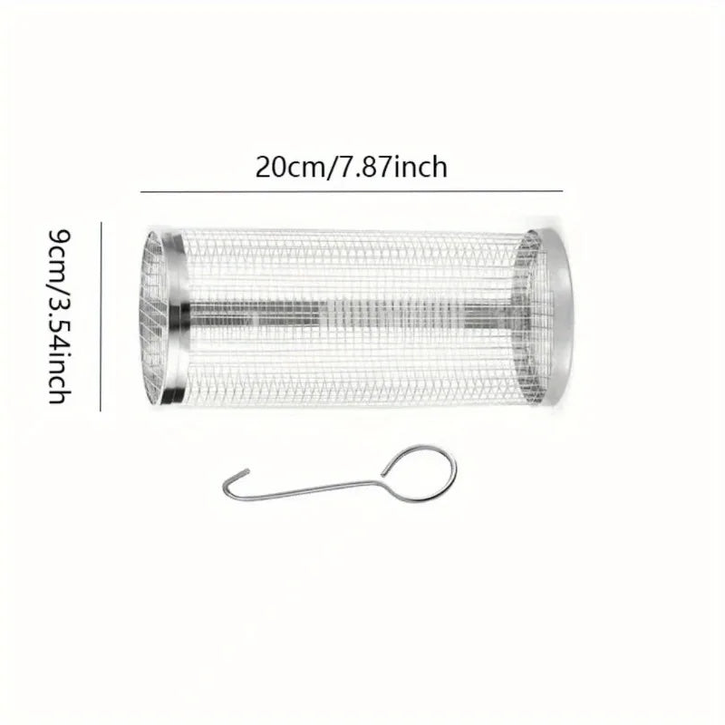 2pcs Stainless Steel BBQ Cage, Grill Cage, Perfect For Outdoor Grilling Grill Accessories Tool Gifts For Men Dad Boyfriend