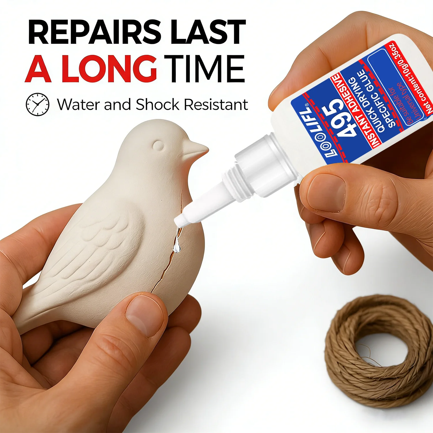 Loolifl 495 Instant Adhesive 10g Super Glue for Everyday Repairs DIY Crafts Plastic Metal Rubber Strong Permanent Bond 1-10Pcs