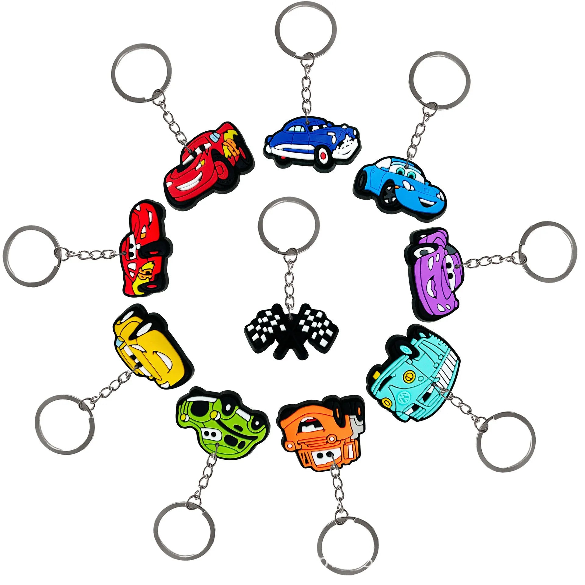 Race Car Party Favor Braclet Stamp Keychain Popcorn Box Party Decoration Cupcake Dessert Tower Kids Birthday Celebrations Favor