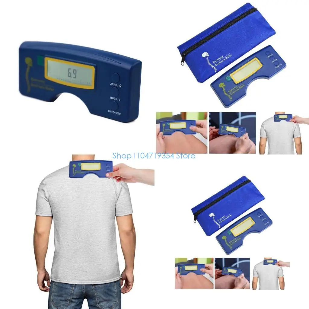0XLD 0-30 Degree Electronic Scoliometer Detector with Storage Bag & Screwdriver Digital Scoliosis Meter Spine Measuring Tool