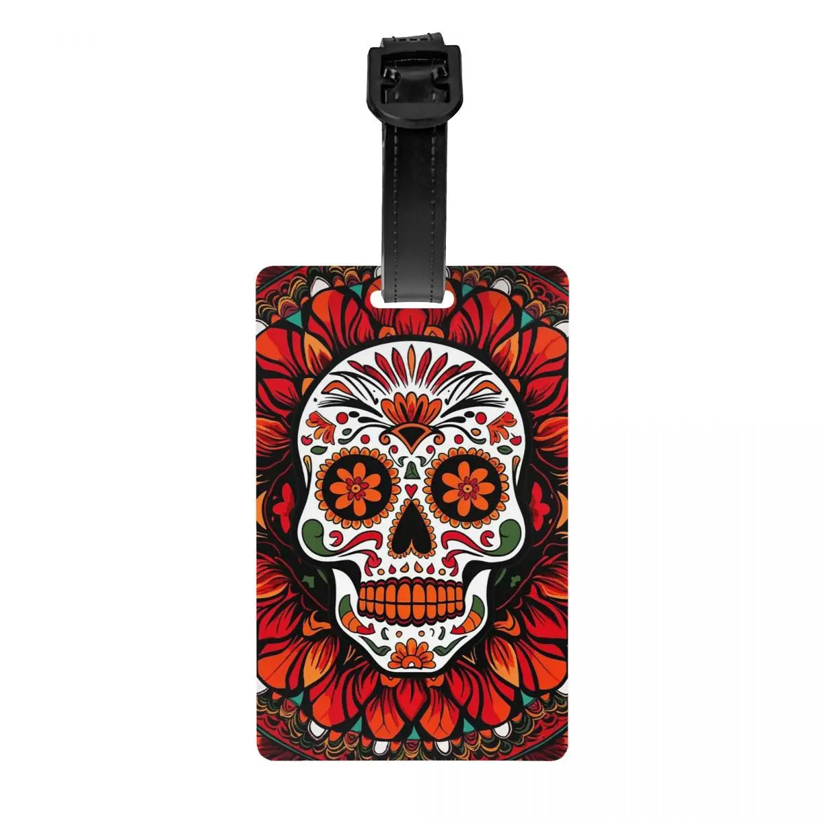 Mexican Skull Calavera Illustration Luggage Tags Suitcase Accessories Travel Baggage Boarding Tag Label Holder ID Name Address