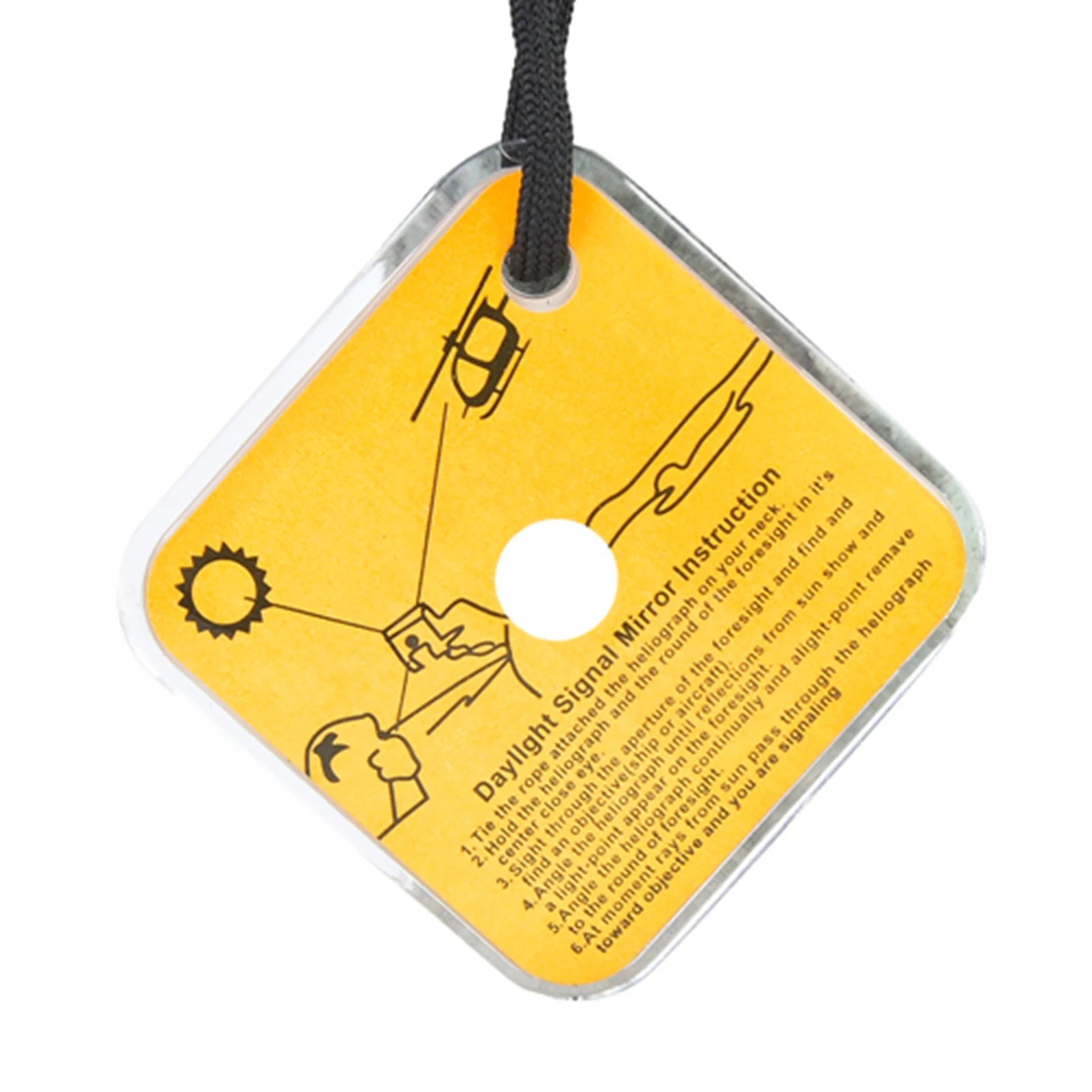 Outdoor Survival Reflector Mirror Outdoor Survival Acrylic Reflector Signal Mirror Safety with Lanyard whistle Signal Mirror