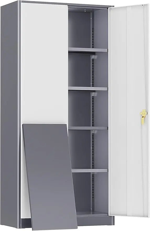 72” Metal Storage Cabinet, Garage Cabinets and Storage System with Doors and Shelves
