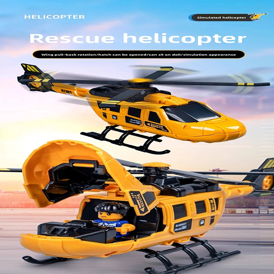 1pcs- Child Diy Helicopter Blocks Buiding Model Rotating Propeller Fighter Simulating Rescue Aircraft Boy Birthday Gift